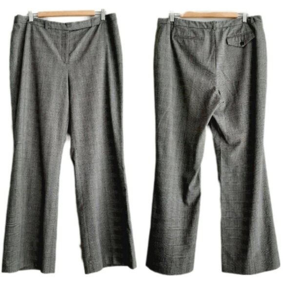 ELLEN TRACY Classic Plaid Glen Check Trousers Dress Pants Gray Sz 12 - Picture 5 of 9